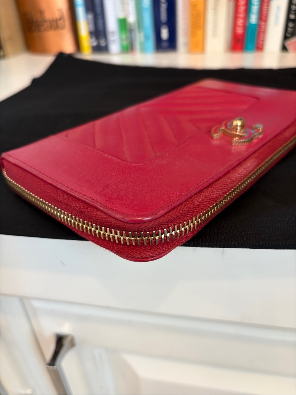 Chanel Quilted Chevron Zip Wallet - Picture 6 of 10